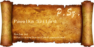 Pavelka Szilárd névjegykártya